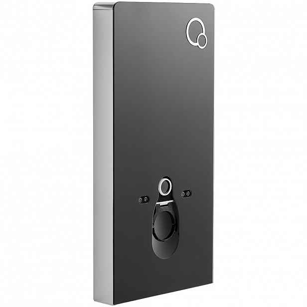 Splachovací modul pro WC závěsné - předstěnová instalace - černá matná - 48,3x100 cm