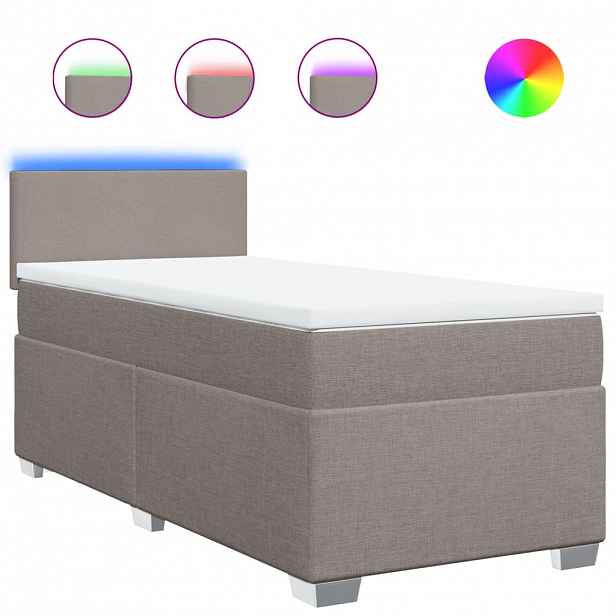 vidaXL Box spring postel s matrací taupe 100 x 200 cm textil
