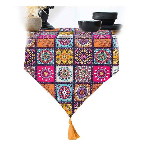 Běhoun na stůl 45x140 cm Mandala Tiles – Minimalist Cushion Covers