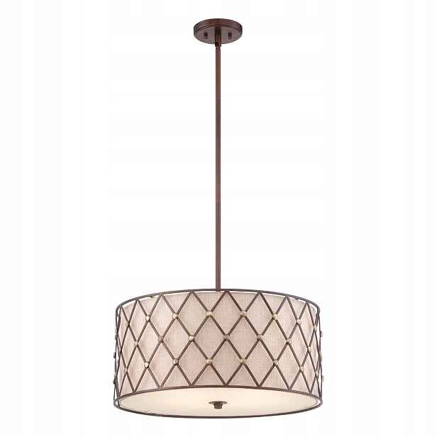 Quoizel Závěsná lampa Brown Lattice 4xE27 100W Měděná