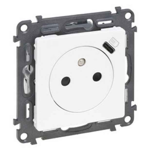 Valena Life Napájecí zásuvka 2P Z s Usb Typ-C Bílá Legrand 753136