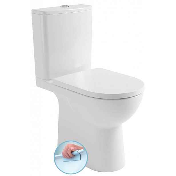 Aqualine Talamo - WC kombi, vario odpad, Rimless, bílá PB107WR