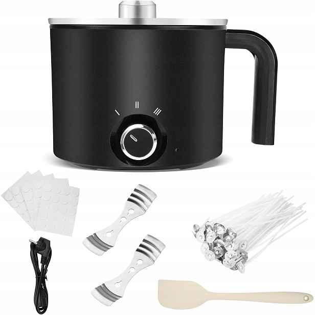 Elektrický topenář na vosk 1,8 l 300/600 W Sada na svíčky s knoty