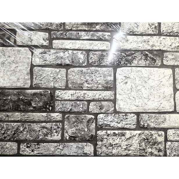 Nástěnné Panely Dekorativní Kámen 4ks 100x50cm Imitace Kamene 3D Šedé