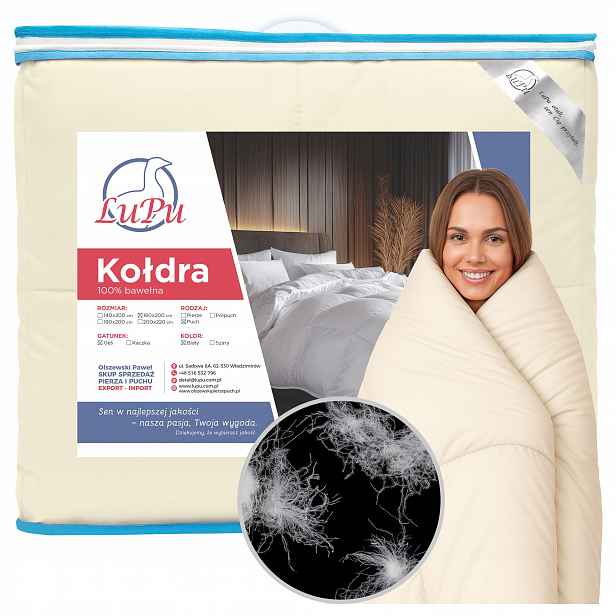 Přikrývka 160x200 Péřová celoroční antialergická Husí Peří Matky A1 Lupu
