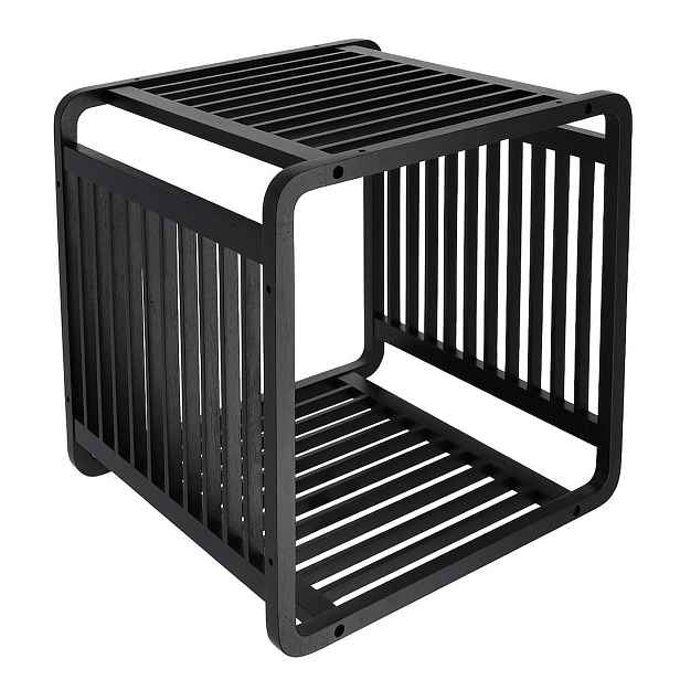 TENDANCE Bambusová koupelnová police Cube černá