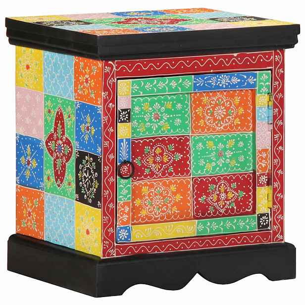 vidaXL Noční skříňka Multicolour 40x35x45 cm Masivní dřevo Mango