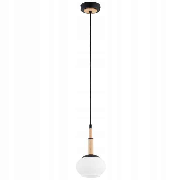 Alfa Ceres závěsná lampa černobílá dřevo 1xE14 10W