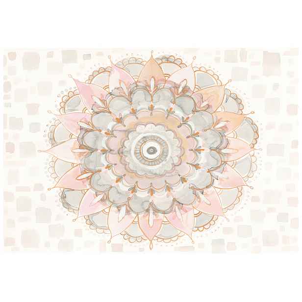 Fototapeta flizelina Mandala Akvarel Pastelové barvy Relaxace 312x219 lepidlo