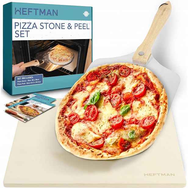 Kámen Na Pizzu S Lopatkou – Kordierit 30×38 CM Pro Pec A Gril Heftman