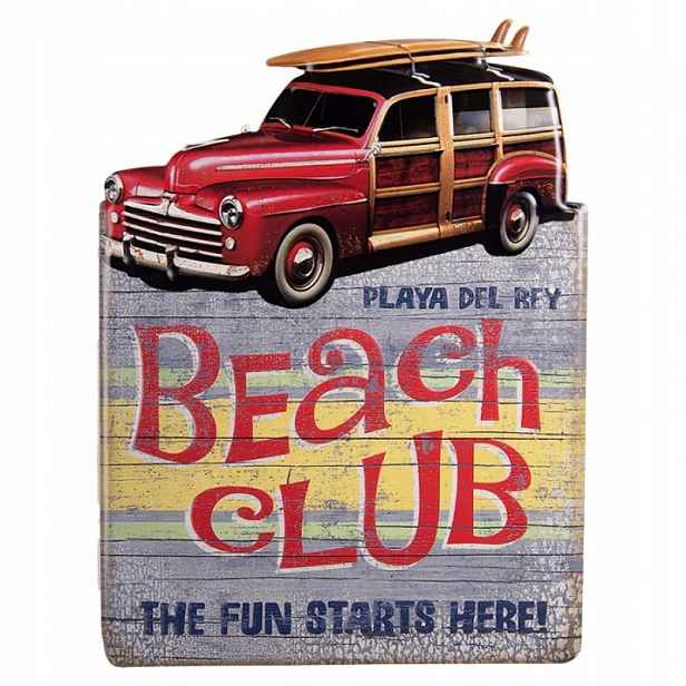 Kovový nástěnný znak Beach Club – 45x1x60 cm