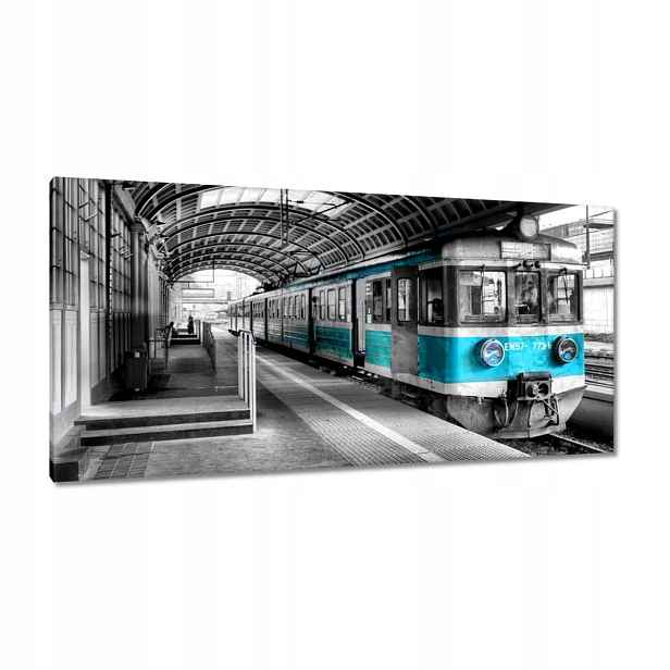 Obrazy 115x55 Tyrkysový vlak Pkp