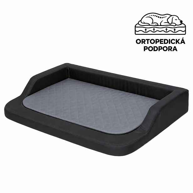 Ortopedický pelíšek pro psy ORTAVIO černý/grafitový L, XL, XXL Rozměr: L-75x50 cm