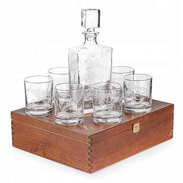 Sada na whisky 6+1 Rybářská karafa a sklenice v krabičce (nova)