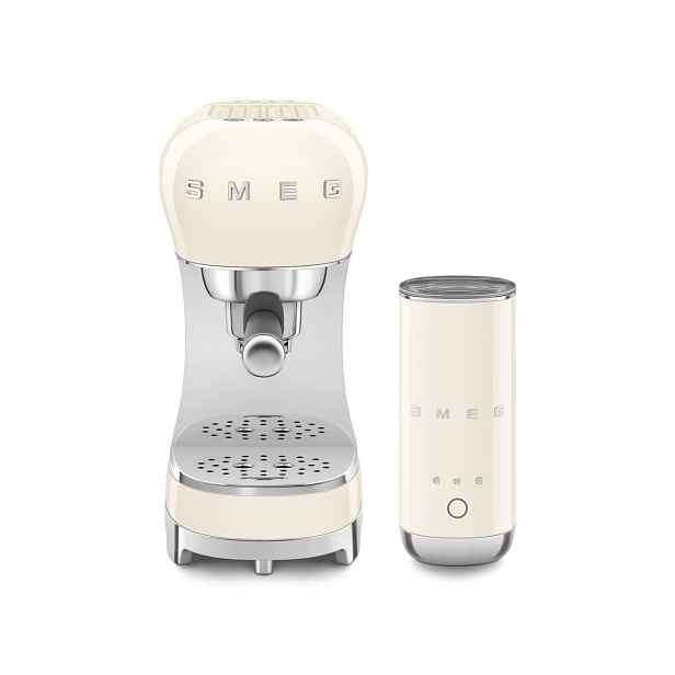 Smeg Set pákového kávovaru a napěňovače na mléko, krémová ECF12CREU