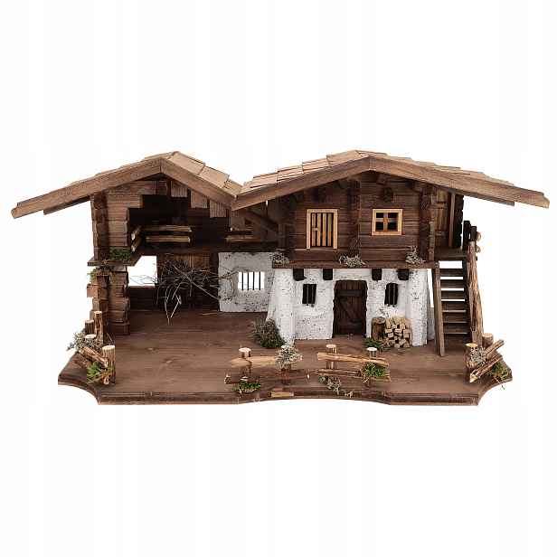 Vánoční Betlém Dekorace 80x40x36 CM Pro Figurky 11-15 CM