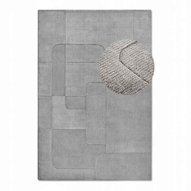 Koberec do obývacího pokoje 120 x 170 cm, šedý, ručně tkaný s 3D efektem