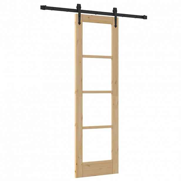 vidaXL Posuvné dveře ORKDAL 61 x 198,5 cm Masivní borové dřevo a sklo