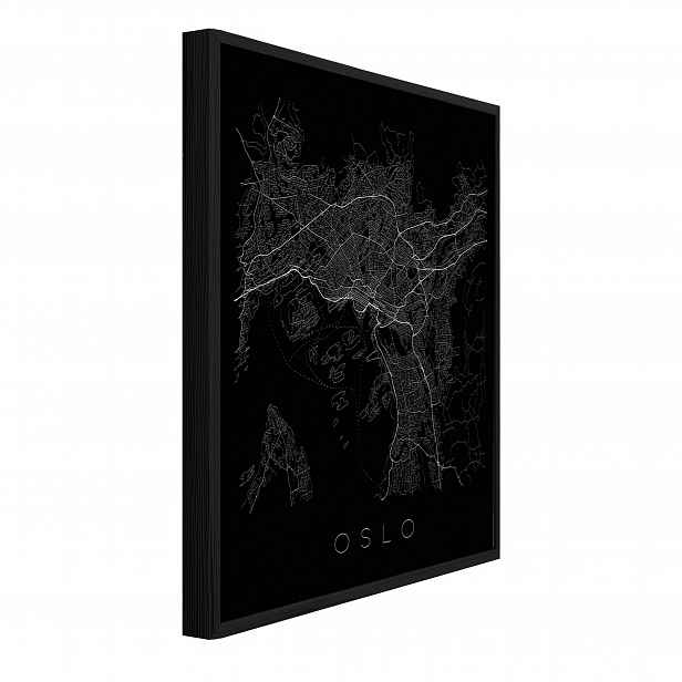 3D Obraz V Rámečku Město Oslo Ulice Černobílá Architektura Černá 120x80