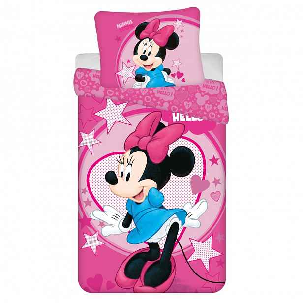 Dětské povlečení z mikrovlákna MINNIE HELLO růžové Rozměr povlečení: 70 x 90 cm | 140 x 200 cm