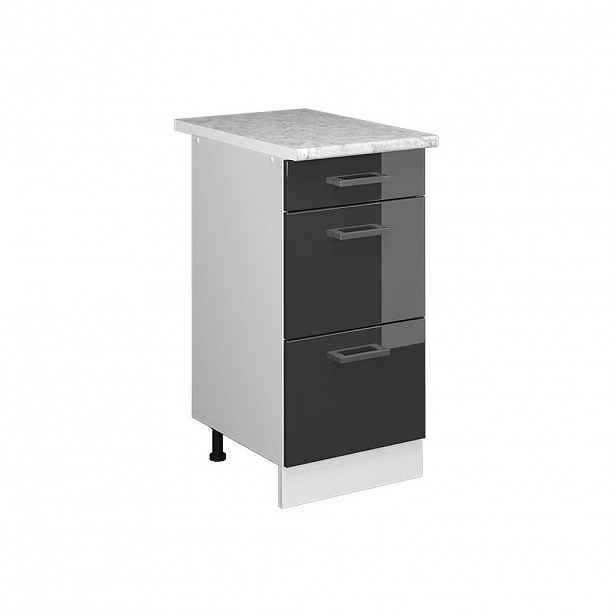 Vicco UNIVERZÁLNÍ ZÁKLADNÍ JEDNOTKA R-Line Antracitový vysoký lesk 40 cm se zásuvkami