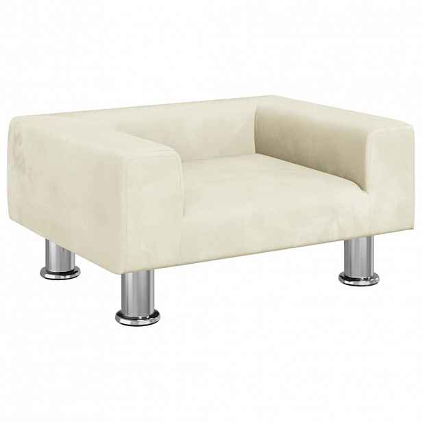 vidaXL Pelíšek pro psy krémový 50 x 40 x 26,5 cm samet