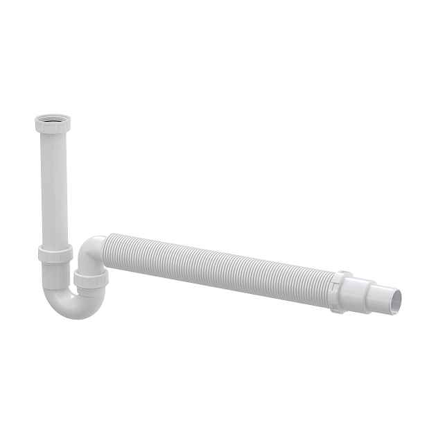 Sifon dřezový trubkový Alca A80-DN50/40 s převlečnou maticí 6/4" a flexi hadicí