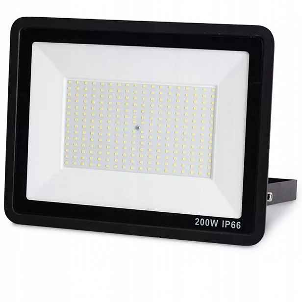 Velký Led Halogenový Zářič Tvrzené Sklo Lampa 4500K Držák Slim 200W