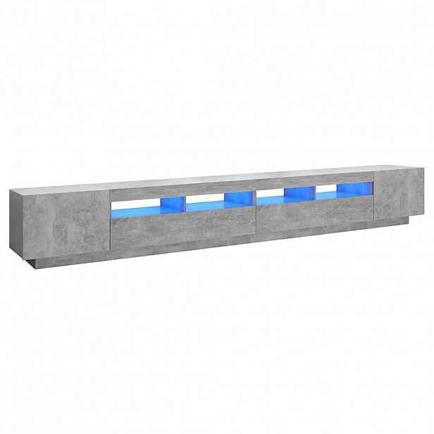 vidaXL TV skříňka s LED osvětlením betonově šedá 300 x 35 x 40 cm