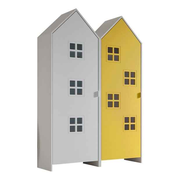 Žluto-bílá dětská šatní skříň 115x171,5 cm CASAMI BRUGES – Vipack