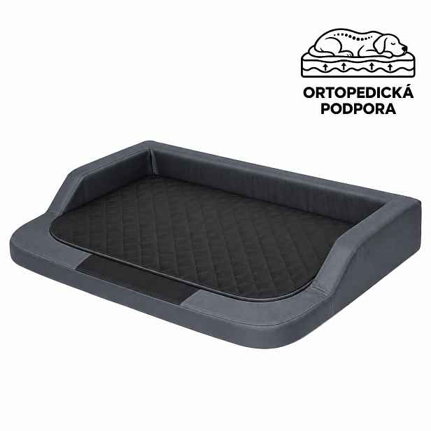 Ortopedický pelíšek pro psy ORTAVIO černý/grafitový L, XL, XXL Rozměr: L-75x50 cm