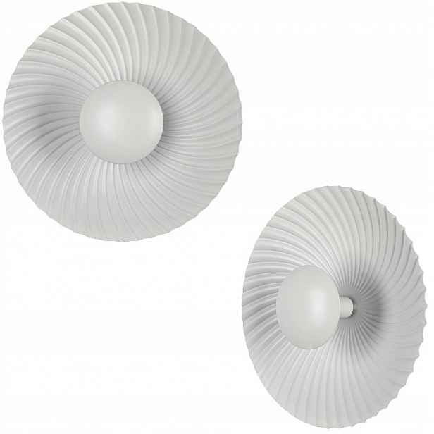 Dekorativní kovová bílá nástěnná lampa s ryhovaným stínidlem 1*G9 Light Prestige