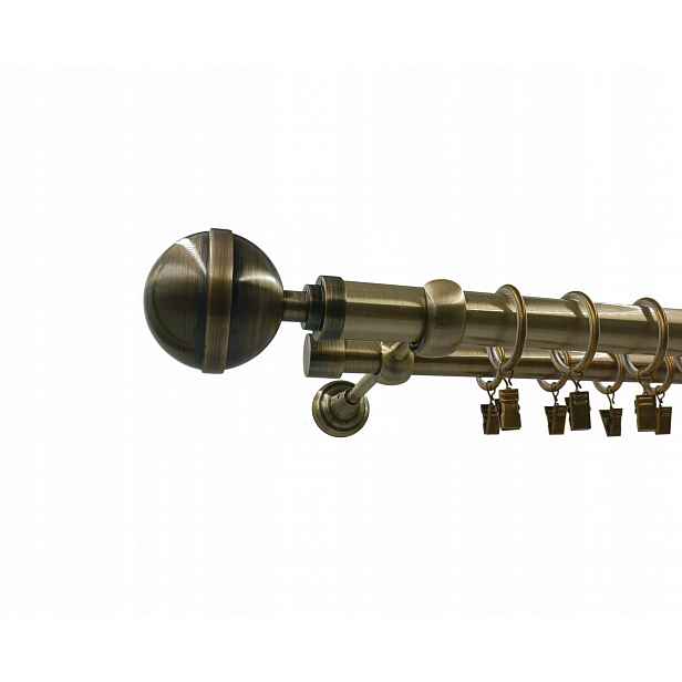 Dvojitá Garnýž 25+19mm Staro Zlatá 280cm Elegant