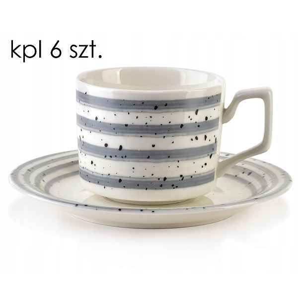 Joy Sada 6 šálků s podšálkem šedá 210 ml