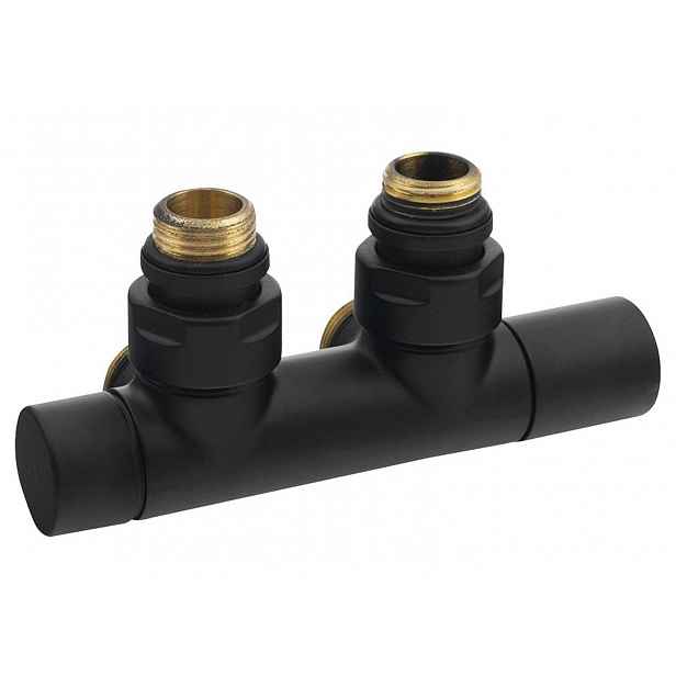 Sapho Twin - Připojovací sada ventilů, středové připojení, rozteč 50 mm, matná černá CP4101BS