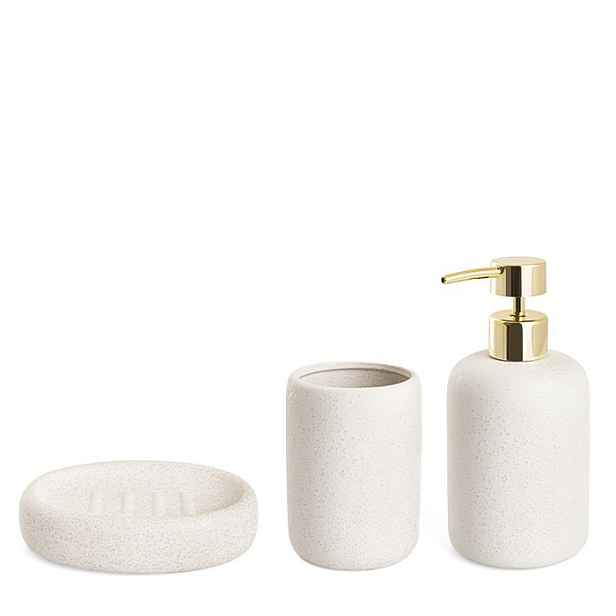 Špinavý Bílý skvrnitý elegantní koupelnový set Glamour