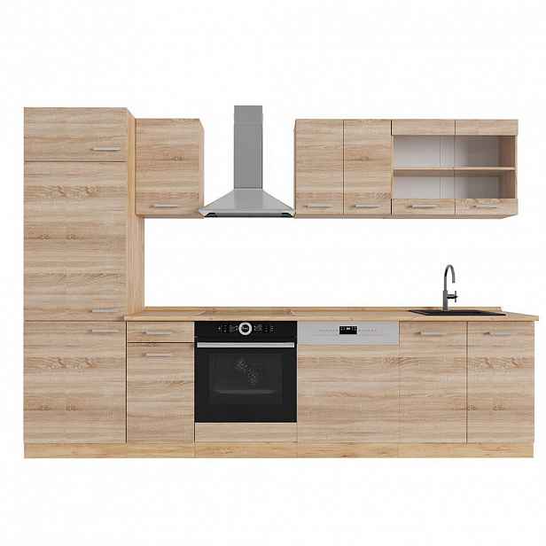 Vicco KUCHYŇSKÝ KOUT R-Line Dub Sonoma/Goldkraft 300 cm , PD Dub