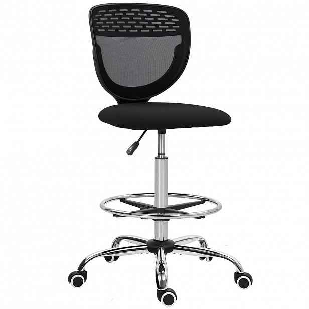Vinsetto KANCELÁŘSKÁ ŽIDLE Ergonomická kancelářská židle s nastavitelným podnožím Černá
