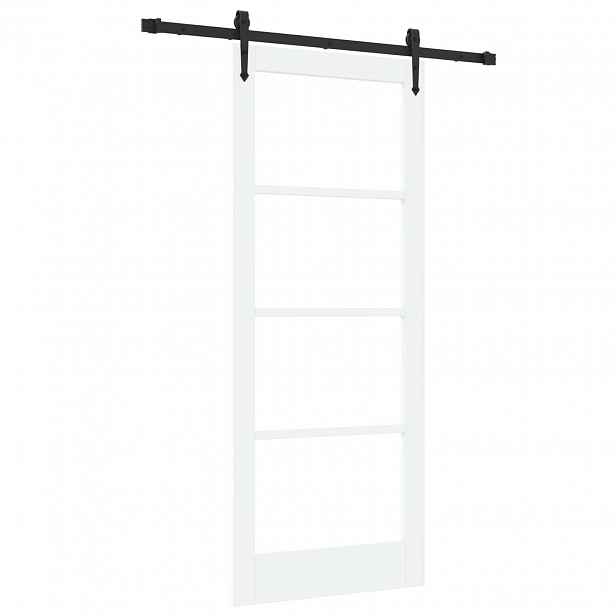 vidaXL Posuvné dveře ORKDAL 83 x 202 cm Masivní borové dřevo a sklo