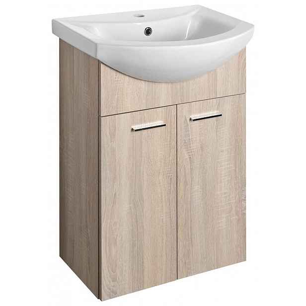 Aqualine Zoja - Umyvadlová skříňka 51x74x30 cm, dub platin 51057