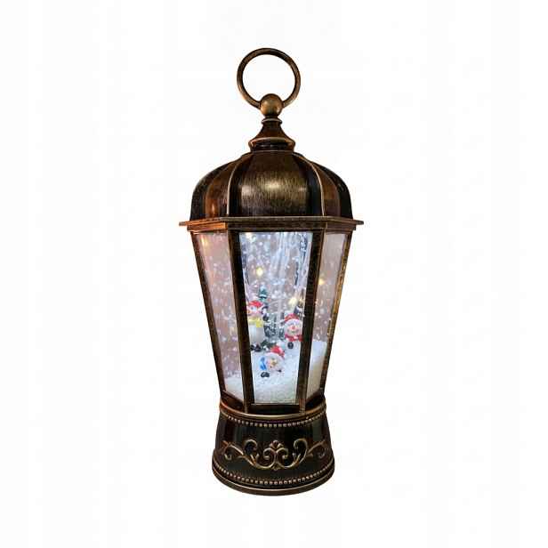 Led vánoční lucerna Animovaná Sněhuláci 26 cm
