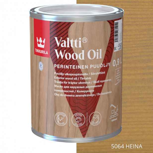 Tikkurila Valtti Wood Oil Olej Na Dřevo 0,9 L Barva 5064 Heina