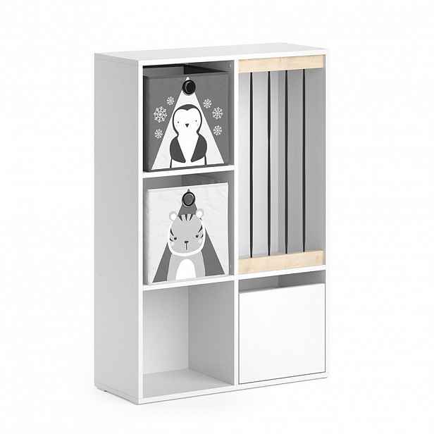 Vicco DĚTSKÁ POLIČKA Luigi Bílá 29.2 x 107.8 cm se 2 skládacími boxy opt.5