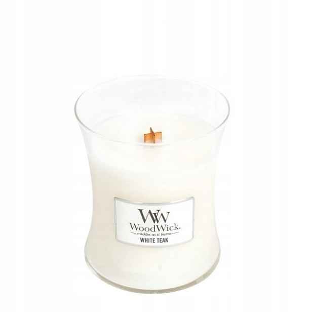 Woodwick Střední vonná svíčka White Teak Tekové dřevo 275 g jako Dárek