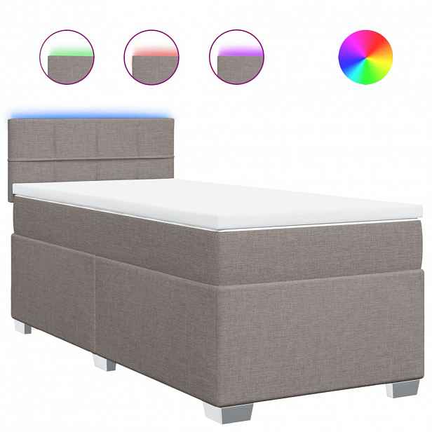 vidaXL Box spring postel s matrací taupe 100 x 200 cm textil