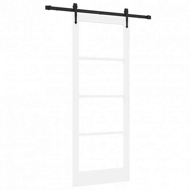 vidaXL Posuvné dveře ORKDAL 83 x 211 cm Masivní borové dřevo a sklo