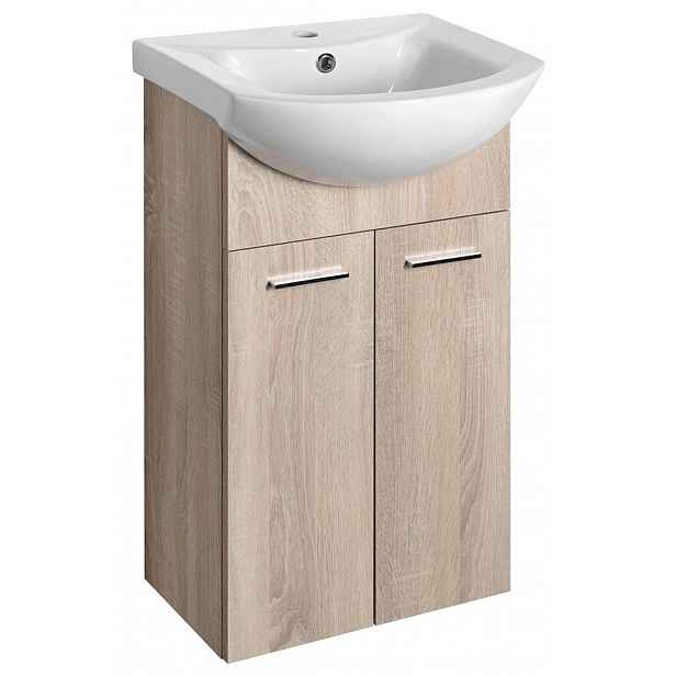Aqualine Zoja - Umyvadlová skříňka 42x74x25 cm, dub platin 51144