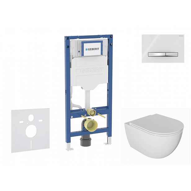 Geberit Duofix - Set předstěnové instalace, klozetu Oudee a sedátka softclose, tlačítko Sigma50, chrom/alpská bílá SANI11CA3134B