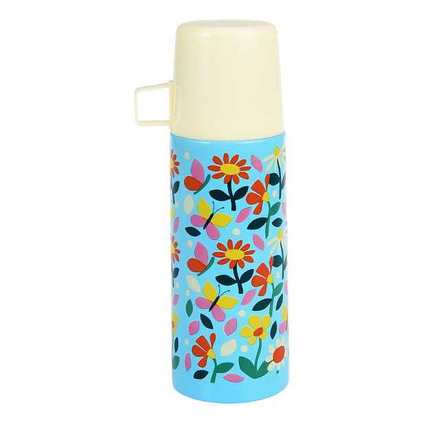 Modrá/krémová dětská termoska 350 ml Butterfly Garden – Rex London