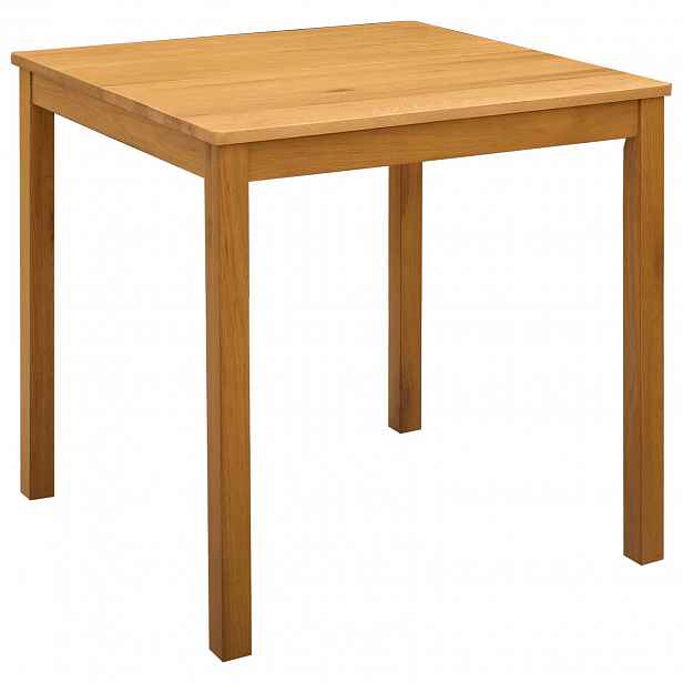 vidaXL Jídelní stůl 75 x 75 x 75,5 cm Masivní dubové dřevo Přírodní